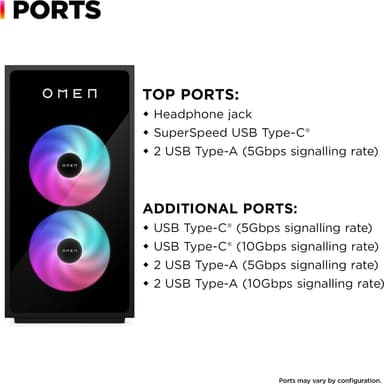 HP Omen 35L i5-14F/16/1TB/4060Ti stationær gaming-computer