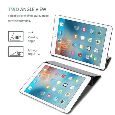 iPad-etui 9,7 tommer iPad 5/6 iPad Air 1/2 Smart Cover-etui Sort