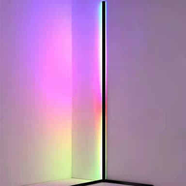LED gulvlampe hjørnelampe RGB farve skiftende Sort