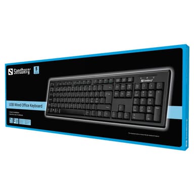 Kablet USB Office -tastatur, sort (nordisk)