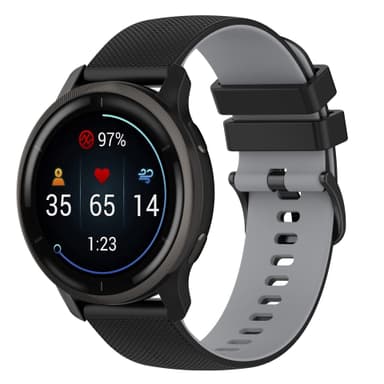 Silikone urrem til Suunto 5 Peak Sort+grå