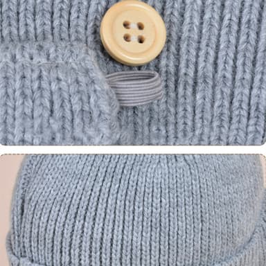 INF Strikket Beanie Hat med Goggles Mask Sort