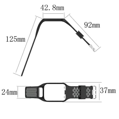 Silikone urrem til TomTom Smartwatch Sort+grå