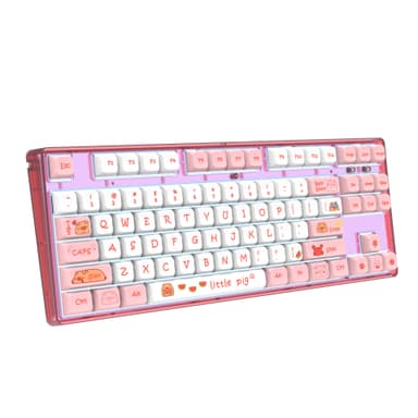Kablet gaming-tastatur med 20 baggrundsbelyst, 87 taster, anti-ghosting, PBT-taster