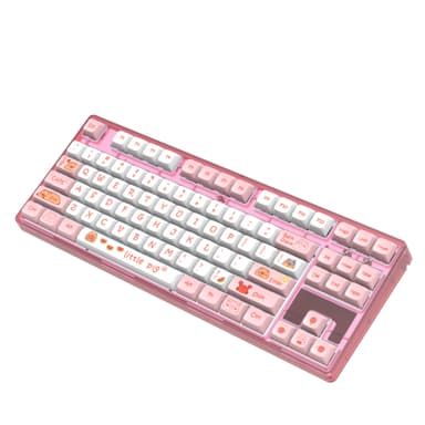 Kablet gaming-tastatur med 20 baggrundsbelyst, 87 taster, anti-ghosting, PBT-taster
