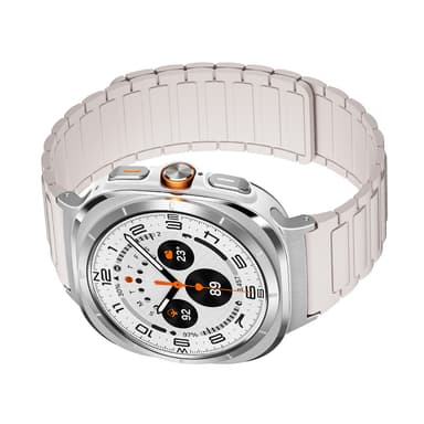 Robust magnetisk rem med tre perler til Samsung Galaxy Watch 7 Ultra Hvid