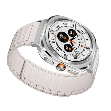 Robust magnetisk rem med tre perler til Samsung Galaxy Watch 7 Ultra Hvid