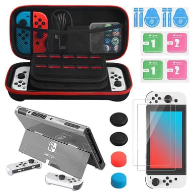 Tilbehørspakke Kompatibel med Nintendo Switch OLED Sort