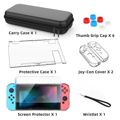 Tilbehørspakke Kompatibel med Nintendo Switch OLED Sort