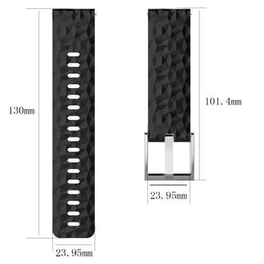 Silikone urrem til Suunto 7/9 Spartan Sport Wrist HR Baro Sort