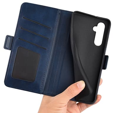 SKALO Samsung A25 5G Premium Wallet Flip Cover - Blå