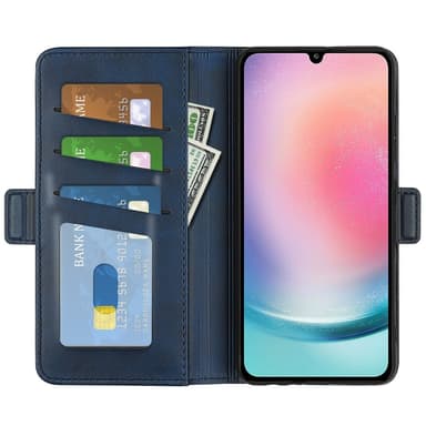 SKALO Samsung A25 5G Premium Wallet Flip Cover - Blå