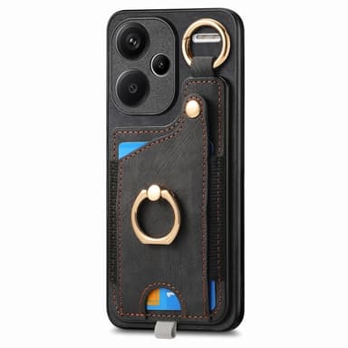 SKALO Xiaomi Redmi Note 13 Pro+ PU-læder Kortholder Cover - Sort