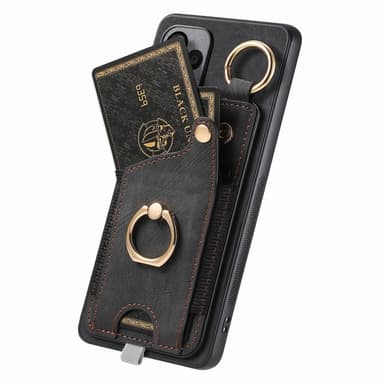SKALO Xiaomi Redmi Note 13 Pro+ PU-læder Kortholder Cover - Sort