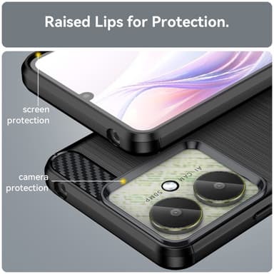 SKALO Xiaomi Redmi 13C 4G Armor Carbon Stødsikker TPU-cover - Sort
