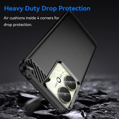 SKALO Xiaomi Redmi 13C 4G Armor Carbon Stødsikker TPU-cover - Sort