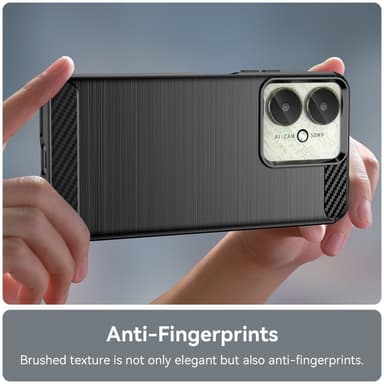 SKALO Xiaomi Redmi 13C 4G Armor Carbon Stødsikker TPU-cover - Sort