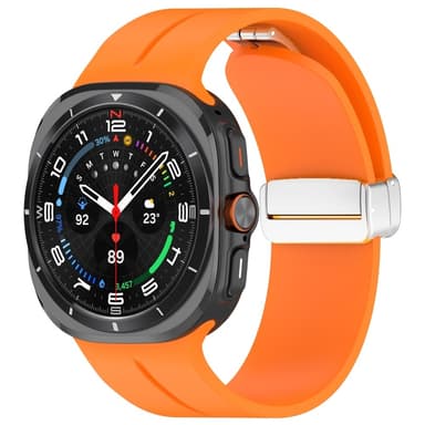 SKALO Silikonearmbånd metallspænde Samsung Watch Ultra 47mm - Orange