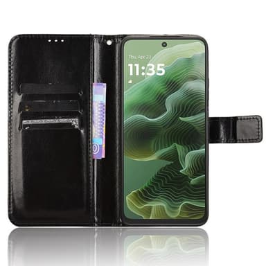 SKALO Motorola Moto G35 5G PU-læder Pungetui - Sort