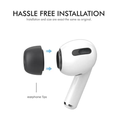 AHASTYLE AirPods Pro 1/2 Silikone Ørepropper Sort - Medium