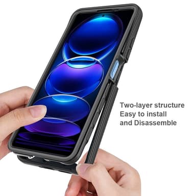 SKALO Xiaomi Redmi Note 12 Pro 5G Stødsikker Clear Hybrid Cover + Skaermbeskyttelse - Sort