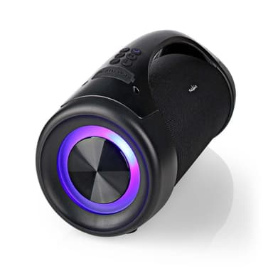Nedis Bluetooth® Party Boombox | 6 timer | 2.0 | 50 W | Medieafspilning: AUX / USB | IPX5 | Kan parres | Bærehåndtag | Fest lys | Sort