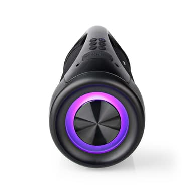 Nedis Bluetooth® Party Boombox | 6 timer | 2.0 | 50 W | Medieafspilning: AUX / USB | IPX5 | Kan parres | Bærehåndtag | Fest lys | Sort