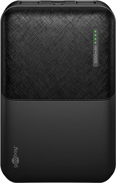 Goobay Powerbank kompakt 5.000 mAh praktisk og pladsbesparende design med 5.000 mAh, perfekt til at rejse