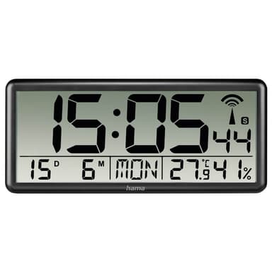 Hama Vægur Digital Jumbo Radiostyret Sort