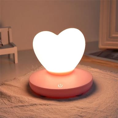 Hjerteformet natlampe, pink