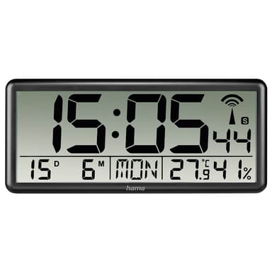 Hama Vægur Digital Jumbo Radiostyret Sort