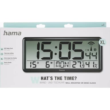 Hama Vægur Digital Jumbo Radiostyret Sort