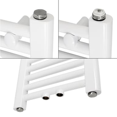 Badeværelsesradiator - 750 x 1500 mm - hvid buet, central tilslutning