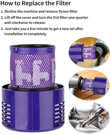 Efterfilter til Dyson V10 / SV12 støvsuger 2-pak