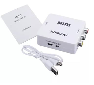 HDMI til AV/RCA signalkonverter 1080p Hvid