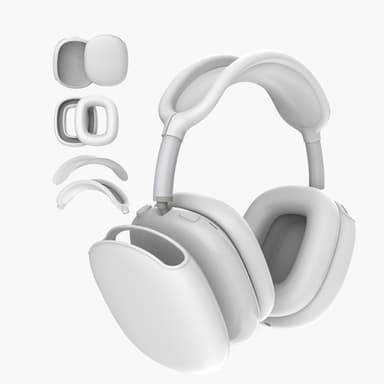 Beskyttende 4-delt silikone etui sæt til AirPods Max hovedtelefoner Hvid