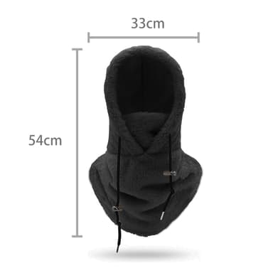 Balaclava vinter ansigts- og halsmaske Sort M