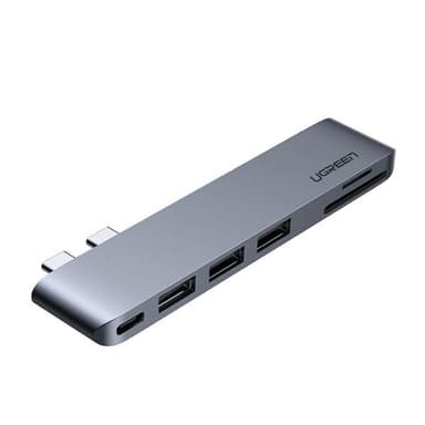 Ugreen Multihub til MacBook Pro / Air- 2xUSB-C til 3xUSB & Hukommelseskort