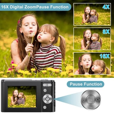 Digitalkamera 1080P / 48 megapixel / 16x zoom Sort