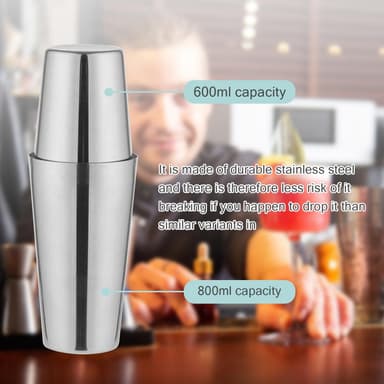 Cocktailsæt Dobbelt shaker 750ml Rustfrit stål Sølv 10 dele