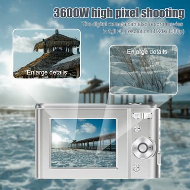 Digitalkamera 1080P / 48 megapixel / 16x zoom Sølv