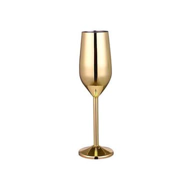 Champagneglas guld i glas metallic - 22cl