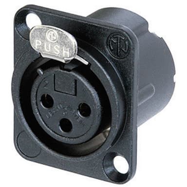 Neutrik NC3FD-LX-B XLR-stik Flangetilslutning,