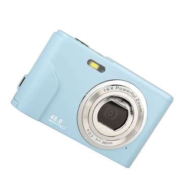 Digitalkamera med 48 MP, HD 1080p og 16x Zoom med 32GB kort Lyseblå