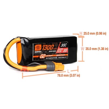 3s  1300mAh - 30C - Spektrum LiPo G2 IC3