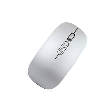 Trådløs mus, 2.4G & Bluetooth 5.1 Tri-Mode Silent Mouse Sølv