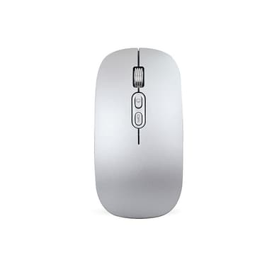 Trådløs mus, 2.4G & Bluetooth 5.1 Tri-Mode Silent Mouse Sølv