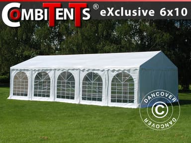 Partytelt, Exclusive CombiTents® 6x10m, 3-i-1, Hvid