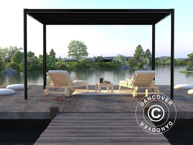 Pergola pavillon San Fernando, 4x3m, Sort/Mørkegrå