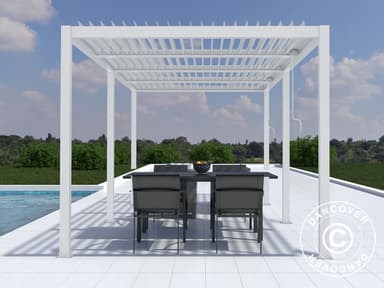 Bioklimatisk pergola pavillon San Pablo, 4x5,8m, Hvid
